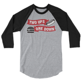 Two Ups, One Down 3/4 sleeve raglan shirt