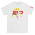 Lourdes Basketball Customizable White Short-Sleeve T-Shirt