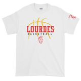 Lourdes Basketball Customizable White Short-Sleeve T-Shirt