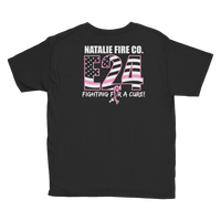 Natalie Fire Co. Breast Cancer Awareness Small Ribbon Youth Short Sleeve T-Shirt